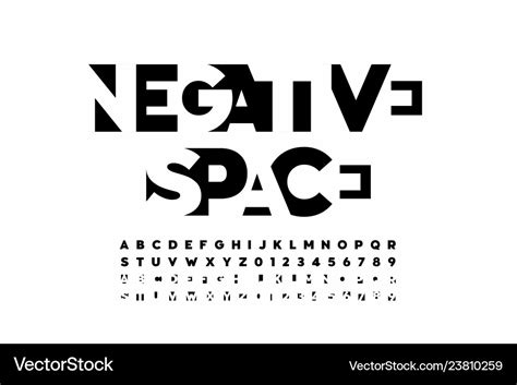 Negative space style font alphabet letters Vector Image