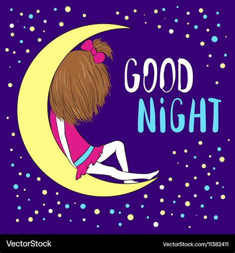 Good night greeting card Royalty Free Vector Image