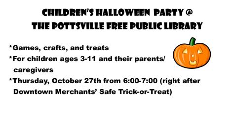 Children's Halloween Party - Pottsville Free Public Library