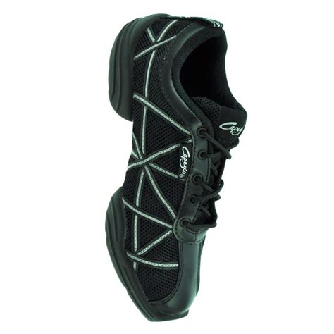 Capezio® DS19 Black Silver Web Dance Sneaker - Starlite Direct