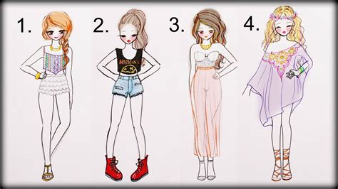 Easy Cute Outfits For Girls Drawing - Trend Fashion Design