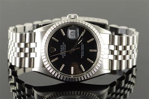 Rolex 34mm Datejust Black Dial Ref. 16030 Watch - Men's | Property Room