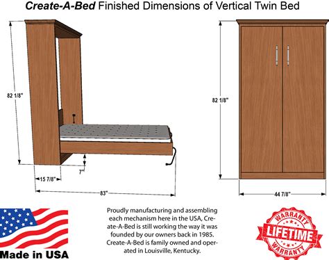 Twin Size Deluxe Murphy Bed Kit, Vertical - Buy Online in UAE. | Home ...