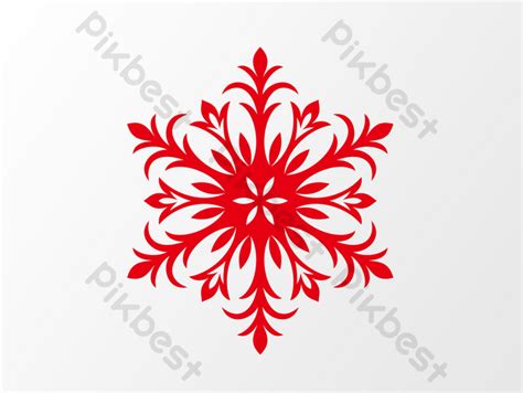 Cartoon Red Snowflake Pattern Element PNG Images | AI Free Download - Pikbest