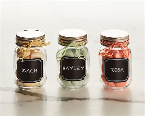 Small Mason Jars with Labels (12 Pack)