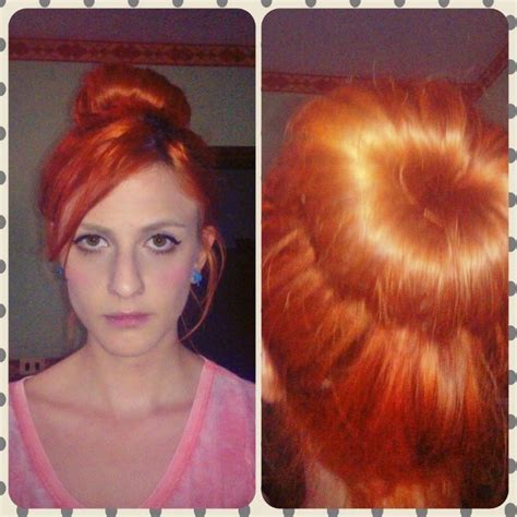 Gingerhead: Messy bun with hair extensions