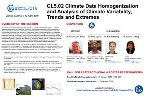 (PDF) FLIER OF THE SESSION CL5.02 Climate Data Homogenization and Analysis of Climate ...