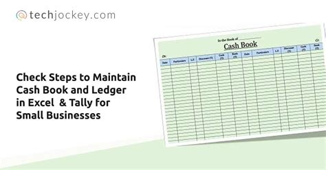 How to Maintain Cash Book and Ledger in Excel for Small Business