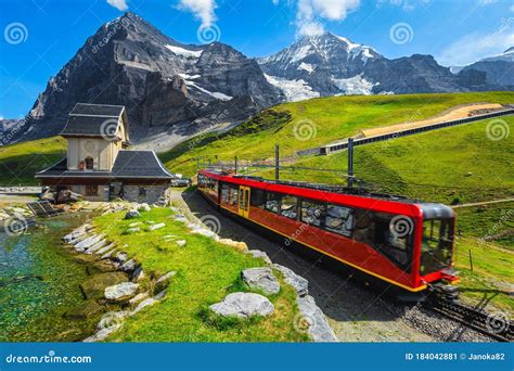 Cogwheel Tourist Train In The Mountain Station, Jungfraujoch, Switzerland Royalty-Free Stock ...