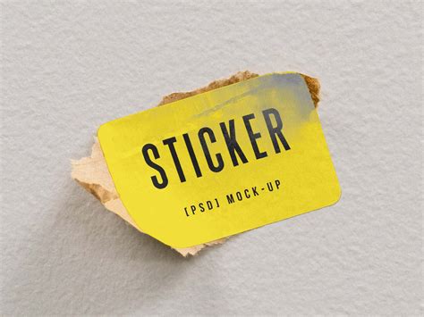 Free Rectangle Sticker Mockup (PSD)