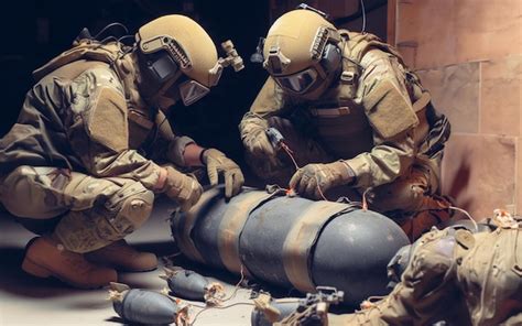 Premium AI Image | EOD unit explosive ordnance disposal officer Perform field duties Explosive ...