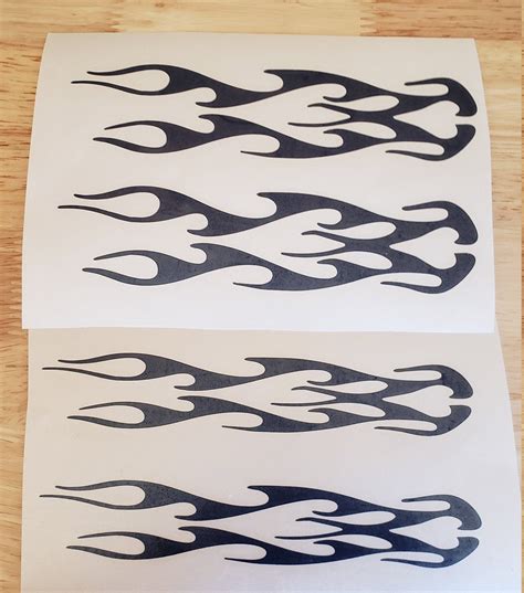 Flame decal-flames-decal of flames-vinyl decal with flames-set | Etsy