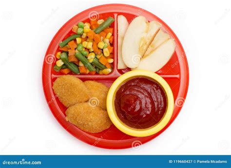 Children`s Meal of Chicken Nuggets, Fruits and Veg Stock Image - Image of corn, frozen: 119660427