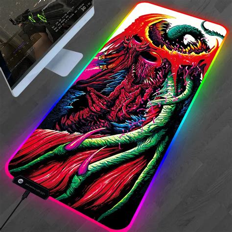 Large RGB Gaming Mouse Pad XL CS GO Mousepad Gamer LED Lighting Hyper Beast Custom Mouse Pad ...