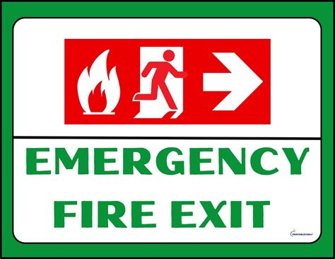 Emergency Fire Exit Sign PDF | FREE Download Emergency Exit Signs, Printable Star, Door Signs ...