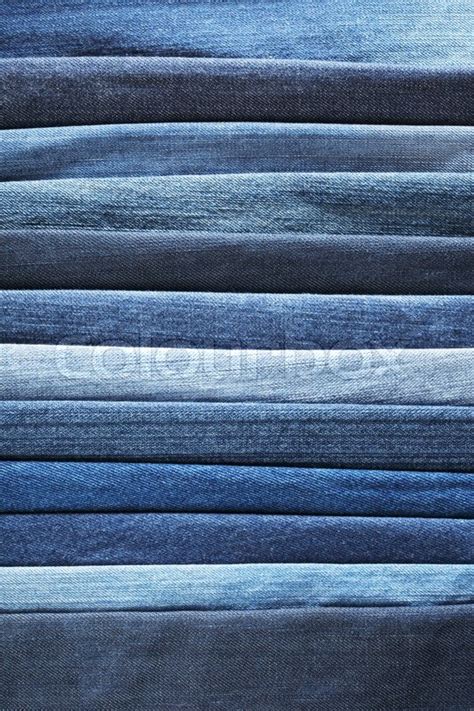 Different shades of blue jeans denim ... | Stock image | Colourbox