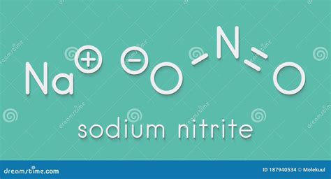 Sodium Nitrite, Chemical Structure. Nitrite Salts are Used in the ...