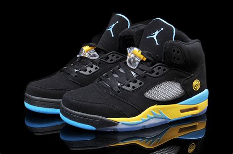 2015 Nike Air Jordan 5 Retro Black Yellow Blue Shoes [NAJ404] - $250.00 : Kobe And KD Shoes, KD ...