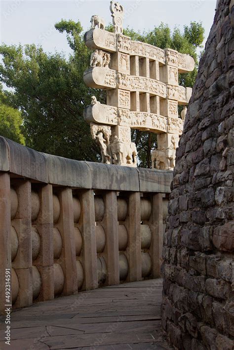 Inside Periphery of Stupa, Sanchi Stock Photo | Adobe Stock