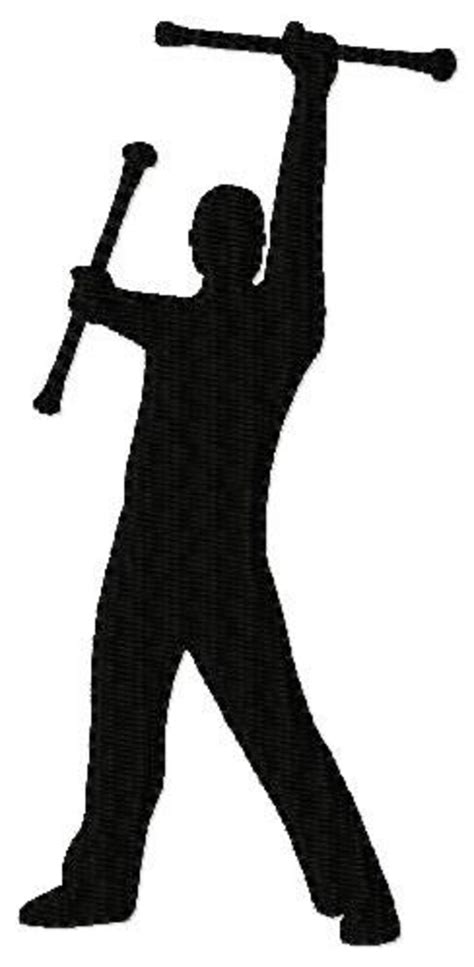 Male Baton Twirler 2 Silhouette Embroidery Design 3 Sizes - Etsy