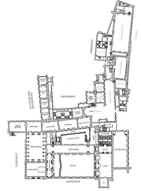 Hofburg Imperial Palace Mezzanin (684×931) | Architectural floor plans, Castle floor plan ...