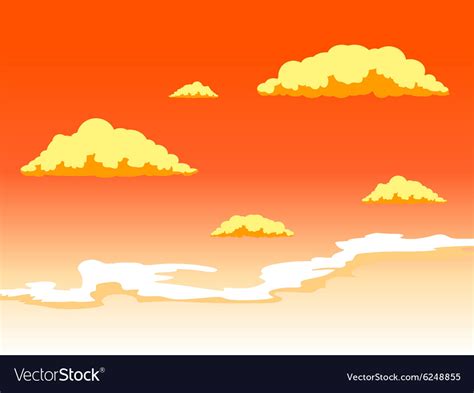 Sunset sky with clouds Royalty Free Vector Image