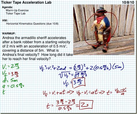 Ticker Tape Acceleration Lab - Regents Physics