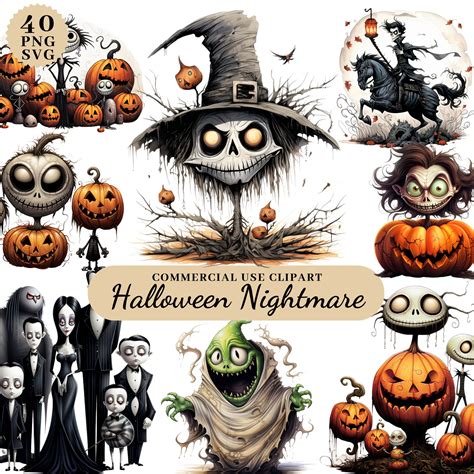 Halloween Nightmare Clipart Bundle Halloween Mega Pack Happy - Etsy