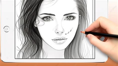 Girl Face Drawing Tattoo