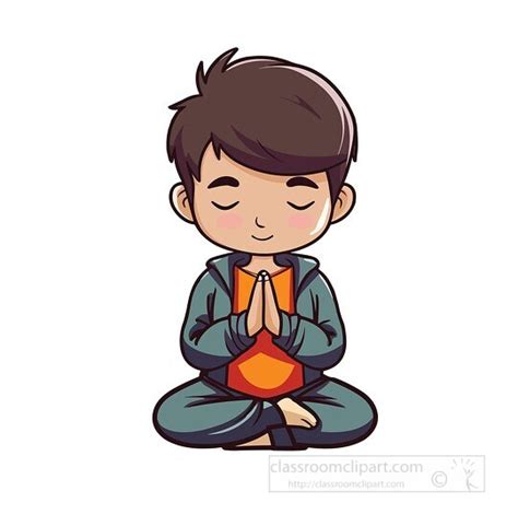 Religion Clipart-child with eyes closed hands together in prayer clip art