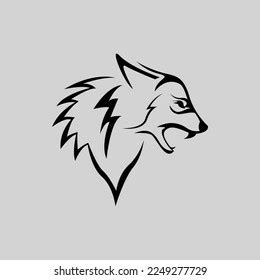 Line Art Wolf Logo Design Stock Vector (Royalty Free) 2249277729 | Shutterstock