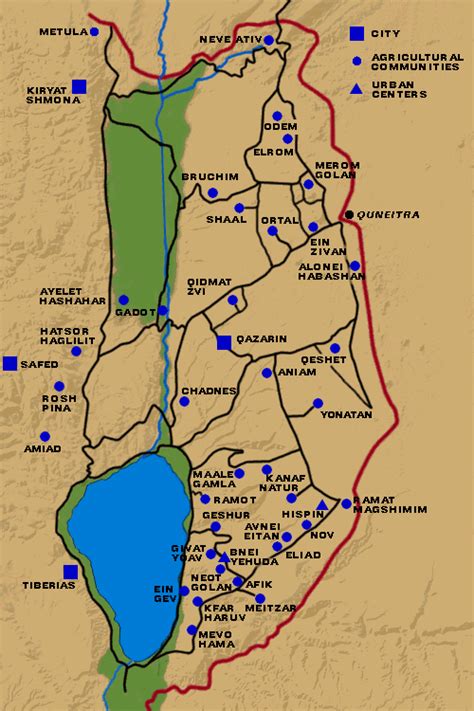 Map of Golan Heights Communities