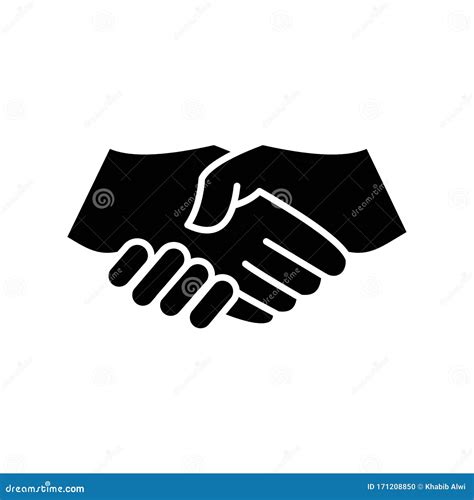 Handshake vector icon stock illustration. Illustration of friend - 171208850