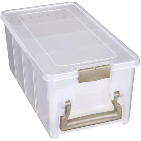 ArtBin 6925AB Semi Satchel Box - Clear, Plastic Art and Craft Supplies Box with Gold Dividers ...