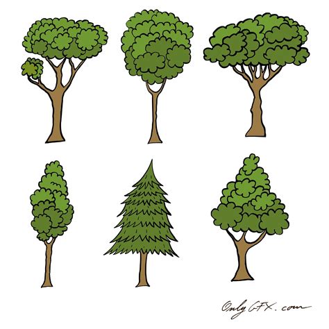 Cartoon Tree Vector (EPS, SVG, PNG Transparent) | OnlyGFX.com