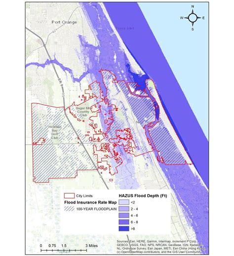 HAZUS-MH Coastal Flood Model Depth Grid under Current Sea Level for the... | Download Scientific ...