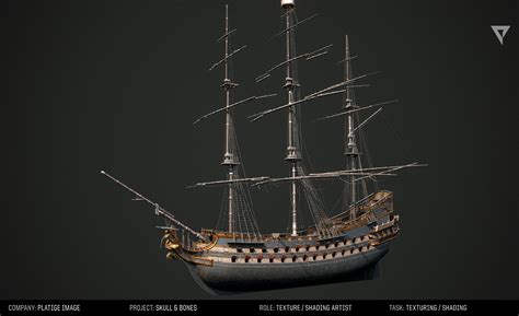 ArtStation - Skull & Bones - Pirate Heavy ship, texturing and shading ...