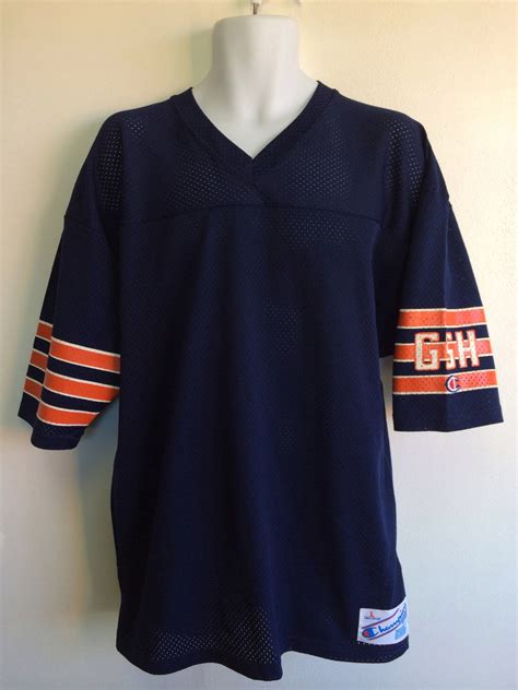 Chicago Bears Jersey 1980's Champion Vintage/ Deadstock Blank Gsh Sleeve Nylon Shirt/ Men's ...