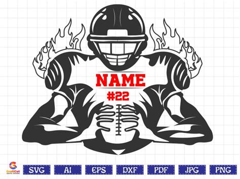 Football Player Svg Football Name Football Team Svg Half - Etsy