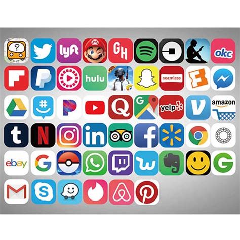 51pcs Social Media Icon App Stickers, Buy Luggage Bumper Stickers Pack with Cheap Price