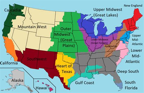 Regions of the United States of America : r/MapPorn