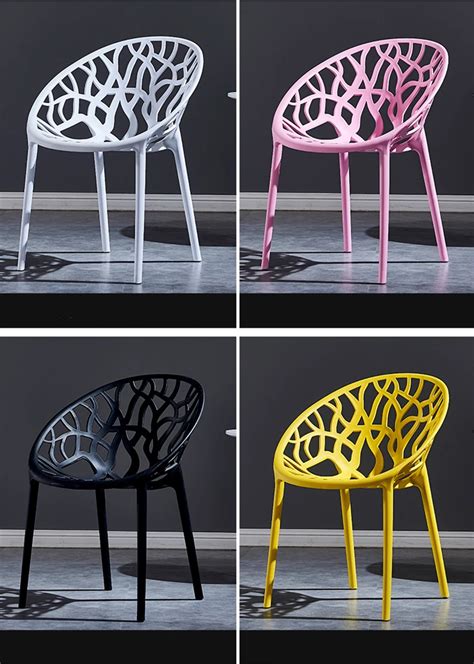 Free Sample Design Pp Plastic Simple Leisure Chair Dining Room Furniture Chair Plastic Tree ...