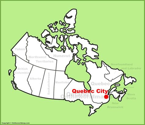 Quebec City location on the Canada Map - Ontheworldmap.com