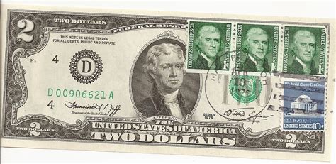 1976 $2 Dollar Bill 1st Issue Uncirculated Stamped - Federal Reserve Notes