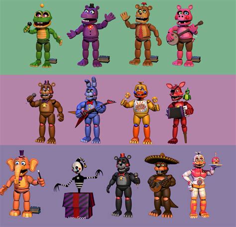 FNaF 6 - All Animatronics by LUVUS-7 on DeviantArt