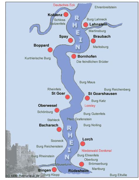 Rhine River Castles Map - Chrysa Bobinette