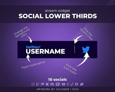 Customizable Lower Thirds for Twitch /youtube /trovo Layout for Stream Rotating Social Media ...