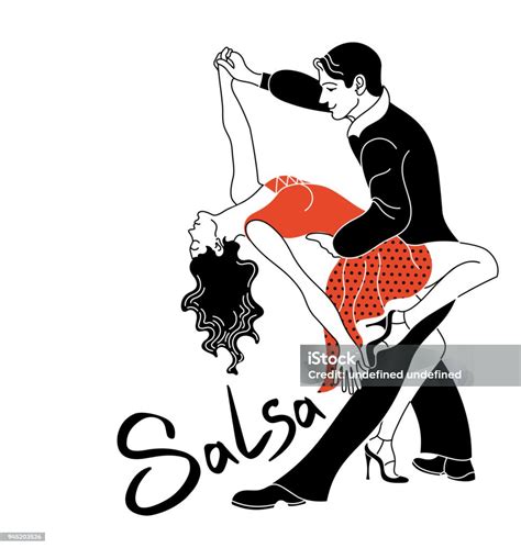 Salsa Party Dance Posterelegant Couple Dancing Salsaretro Stylesilhouettes Of Couple Dancing ...