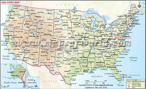 USA Cities Map, Cities Map of USA, List of US Cities