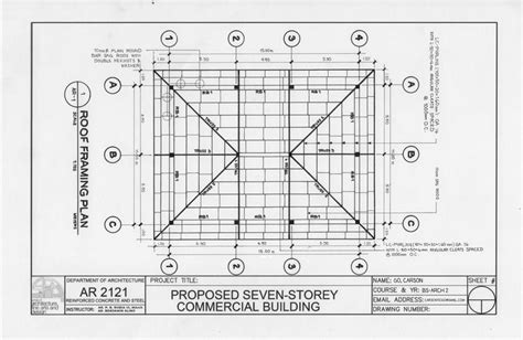 Roof Framing Plan || A Proposed 7-Storey Commercial Building | Roof framing, Roof truss design ...